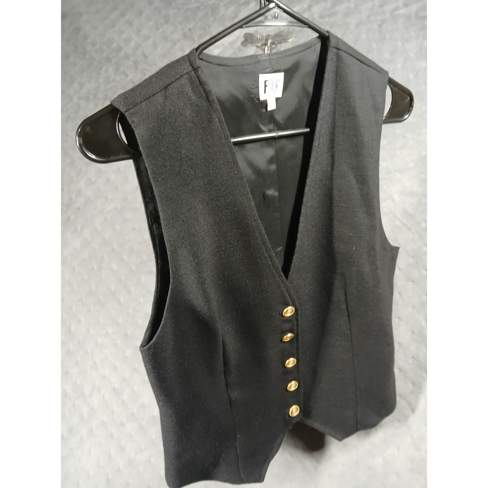 FSTOP Vintage 80/90s S Black Tailored Vest. Corporate fashion. Quiet Luxury. USA - Picture 2 of 9